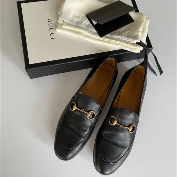 Gucci Jordan Horsebit Leather Loafers Flats Black
37.5